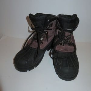 KIDS UNISEX BROWN SUEDE ANKLE WINTER BOOT SIZE 4